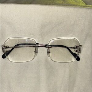 Cartier Silver and Black Men's Glasses